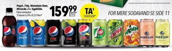 Pepsi, 7up, mountain dew, miranda eller egekilde - 3 kasser