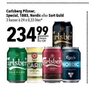 Citti Carlsberg pilsner, special, 1883, nordic eller sort guld - 3 kasser tilbud