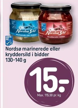 Nordsø marinerede eller kryddersild i bidder