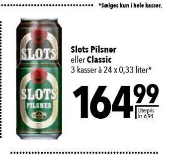 Citti Slots pilsner eller classic - 3 kasser tilbud