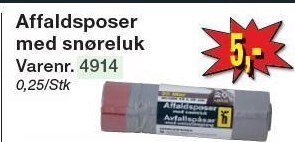 Harald Nyborg Affaldsposer med snøreluk tilbud