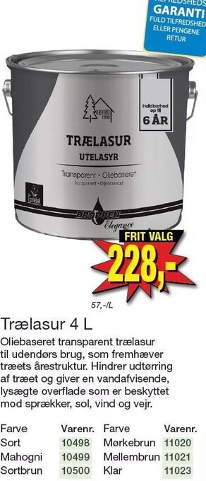 Harald Nyborg Trælasur 4 l tilbud