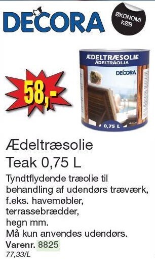 Harald Nyborg Ædeltræsolie teak 0,75 l tilbud