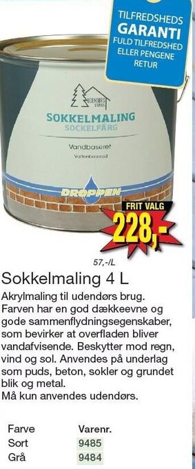 Harald Nyborg Sokkelmaling 4 l tilbud