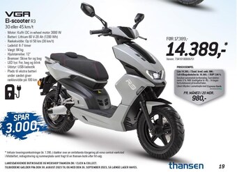 Thansen Vga el-scooter r3 tilbud