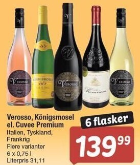Fakta Tyskland Verosso, königsmosel el. cuvee premium tilbud