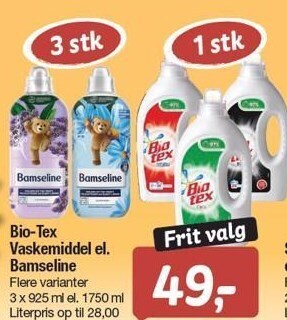 Bio-tex vaskemiddel el. bamseline