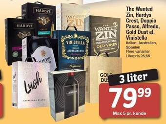 Fakta Tyskland The wanted zin, hardys crest, doppio passo, alfredo, gold dust el. vinistella tilbud