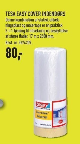 Tesa easy cover indendørs ekskl. moms