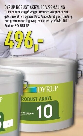Johannes Fog Dyrup robust akryl 10 vægmaling ekskl. moms tilbud