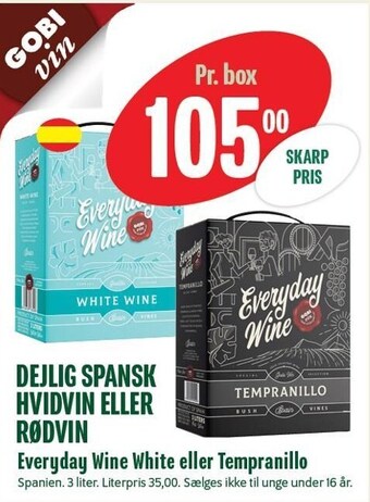 Min Købmand Everyday wine white eller tempranillo tilbud