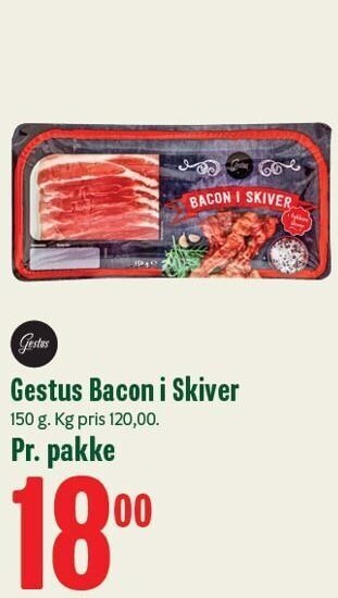 Min Købmand Gestus bacon i skiver tilbud