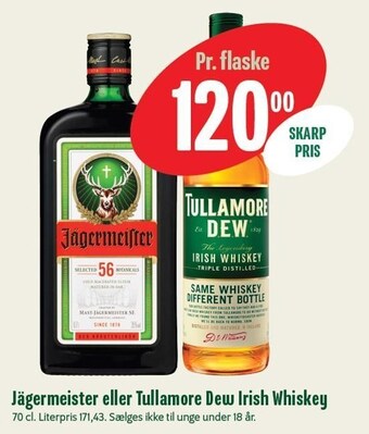 Min Købmand Jägermeister eller tullamore dew irish whiskey tilbud