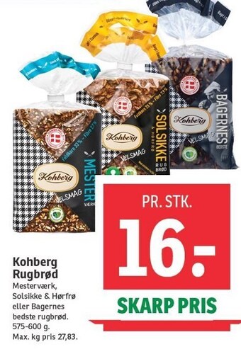 SPAR Kohberg rugbrød tilbud
