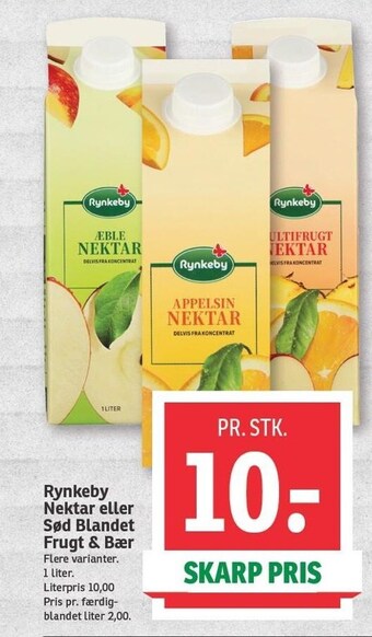 SPAR Rynkeby nektar eller sød blandet frugt & bær tilbud