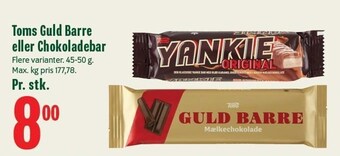 Min Købmand Toms guld barre eller chokoladebar tilbud