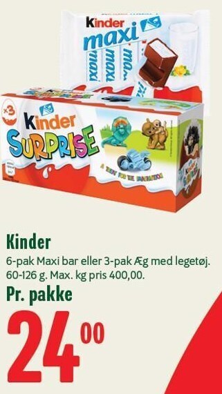 Min Købmand Kinder tilbud