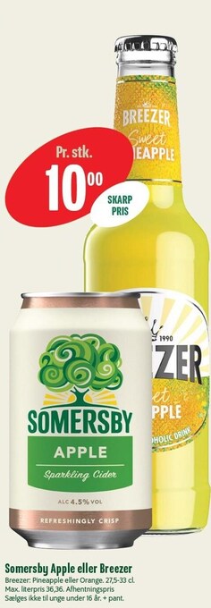 Min Købmand Somersby apple eller breezer tilbud
