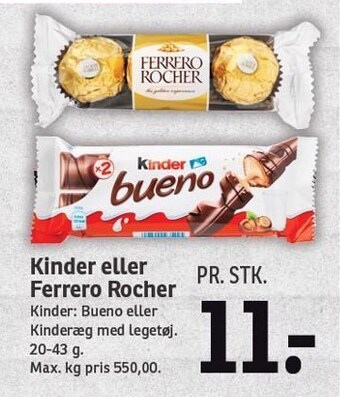 SPAR Kinder eller ferrero rocher tilbud