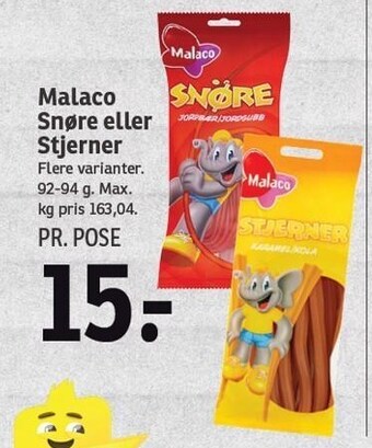 SPAR Malaco snøre eller stjerner tilbud