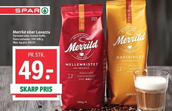 SPAR Merrild eller lavazza tilbud