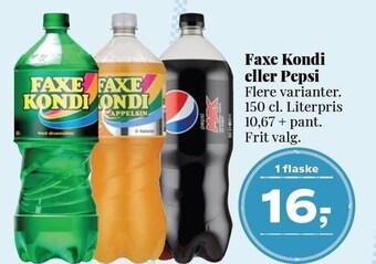 Dagli'Brugsen Faxe kondi eller pepsi tilbud
