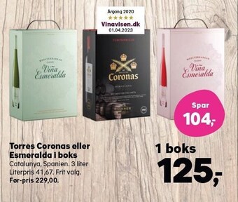 SuperBrugsen Torres coronas eller esmeralda i boks tilbud