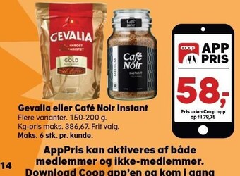 SuperBrugsen Gevalia eller café noir instant tilbud