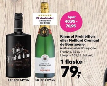SuperBrugsen Kings of prohibition eller moillard cremant de bourgogne tilbud