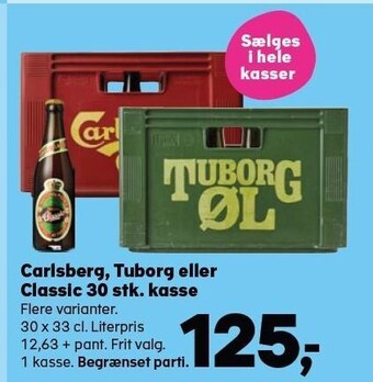 SuperBrugsen Carlsberg, tuborg eller classic 30 stk. kasse tilbud