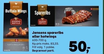 SuperBrugsen Jensens spareribs eller hotwings tilbud