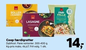 SuperBrugsen Coop færdigretter tilbud