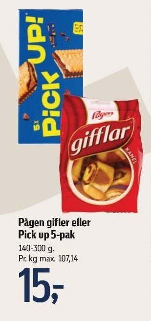 Føtex Pågen gifler eller pick up 5-pak tilbud