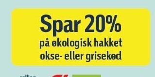 Føtex Spar 20% på økologisk hakket okse- eller grisekød tilbud