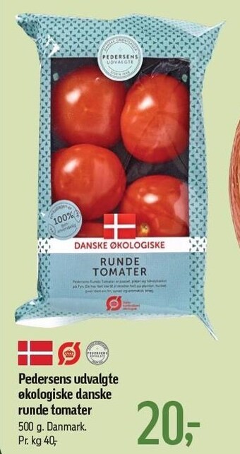 Føtex Pedersens udvalgte økologiske danske runde tomater tilbud