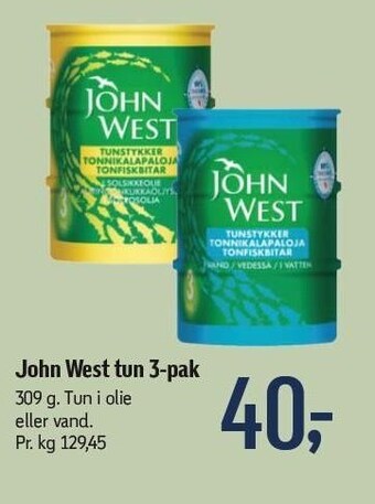 Føtex John west tun 3-pak tilbud