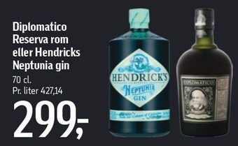 Diplomatico reserva rom eller hendricks neptunia gin