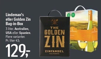 Føtex Lindeman´s eller golden zin bag-in-box tilbud