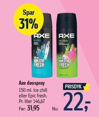 Føtex Axe deospray tilbud
