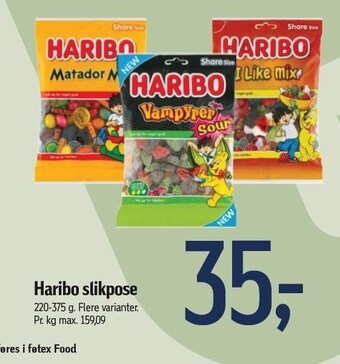Føtex Haribo slikpose tilbud