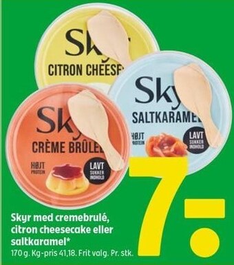 Coop 365 Skyr med cremebrullé, citron cheesecake eller saltkaramel tilbud
