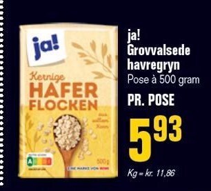 Poetzsch Padborg Ja! grovvalsede havregryn tilbud