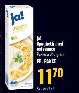 Ja! spaghetti med ostesauce