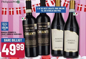 Barbera piemonte el. chianti borgo al passo docg