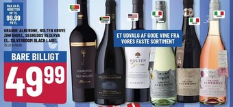 Grande alberone, holten grove zinfandel, segredos reserva el. silverboom black label