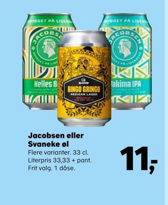 Kvickly Jacobsen eller svaneke øl tilbud