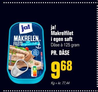 Poetzsch Padborg Ja! makrelfilet i egen saft tilbud