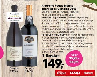 SuperBrugsen Amarone pagus bisano eller pocas colheita 2012 tilbud