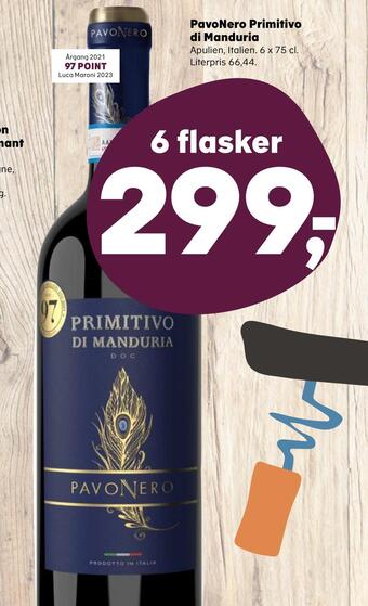 SuperBrugsen Pavonero primitivo di manduria tilbud