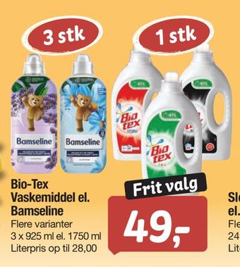 Fakta Tyskland Bio-tex vaskemiddel el. bamseline tilbud